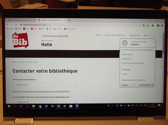 bibliotheek halle franstalig contactformulier